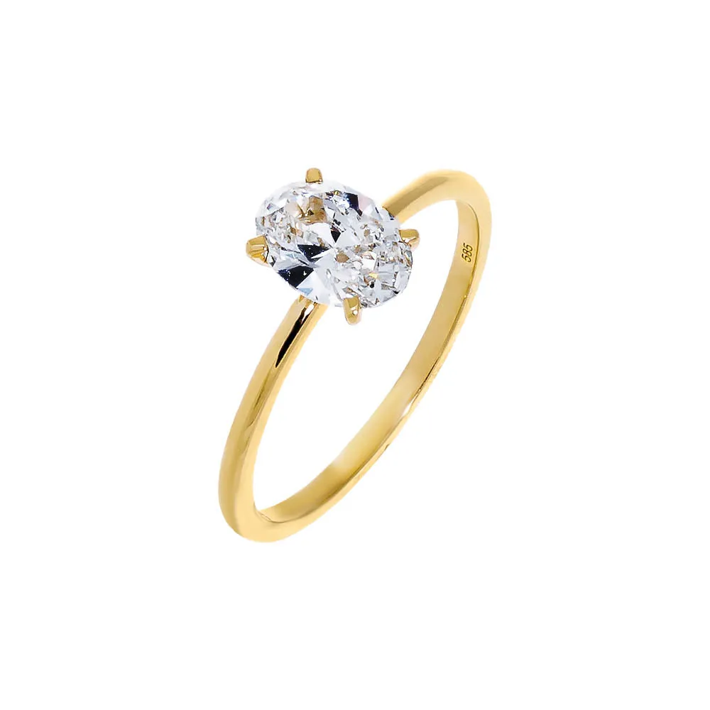 Lab Grown Diamond Oval Engagement Ring 14K sold by Adina Eden's product image thumbnail 4