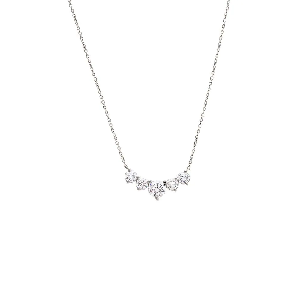 Lab Grown Diamond Small Curved Bar Necklace 14K sold by Adina Eden's product image thumbnail 4