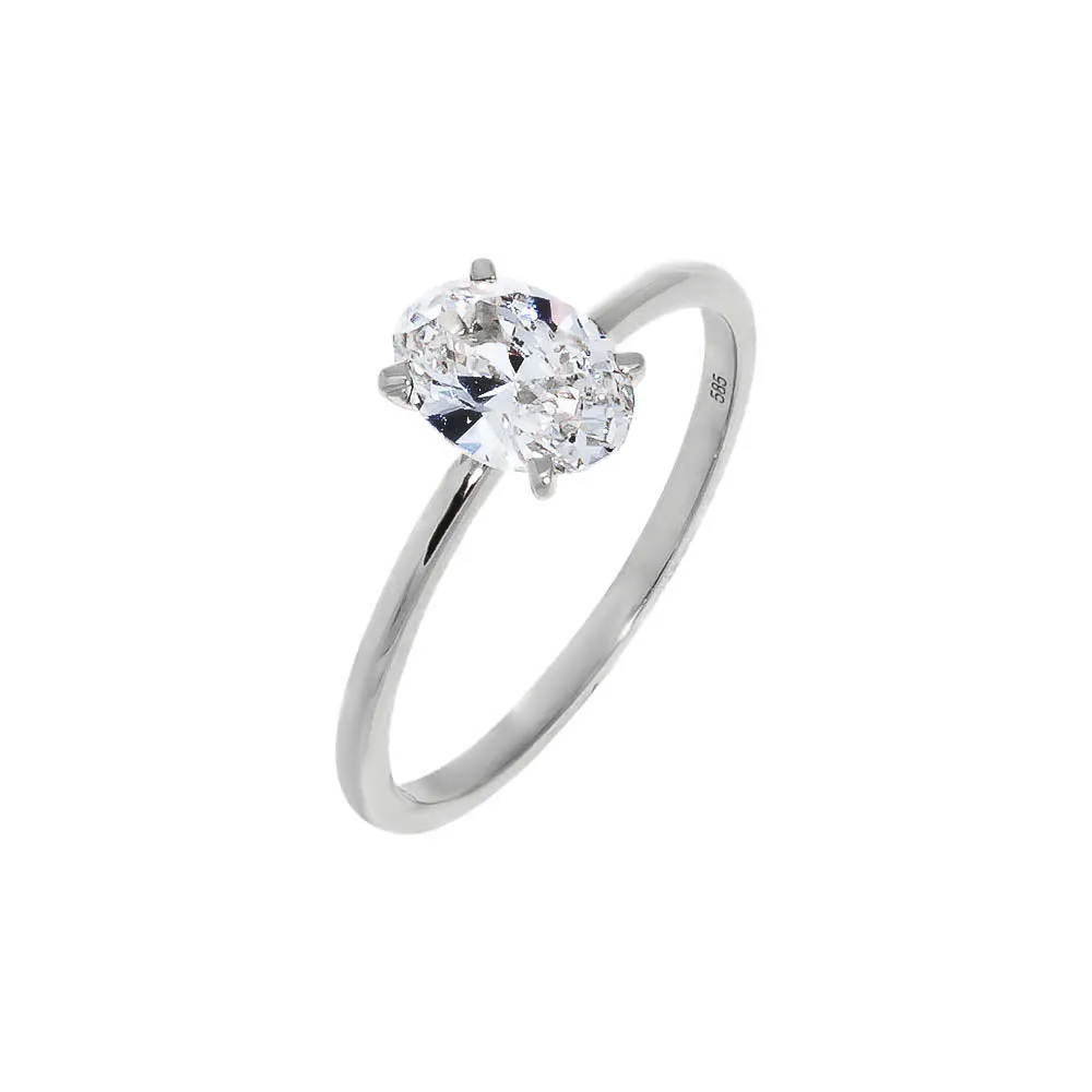 Lab Grown Diamond Oval Engagement Ring 14K sold by Adina Eden's