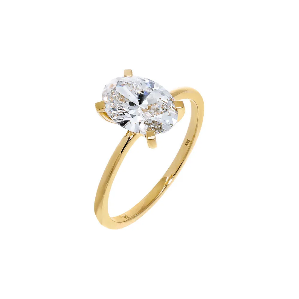 Lab Grown Diamond Oval Engagement Ring 14K sold by Adina Eden's product image thumbnail 5