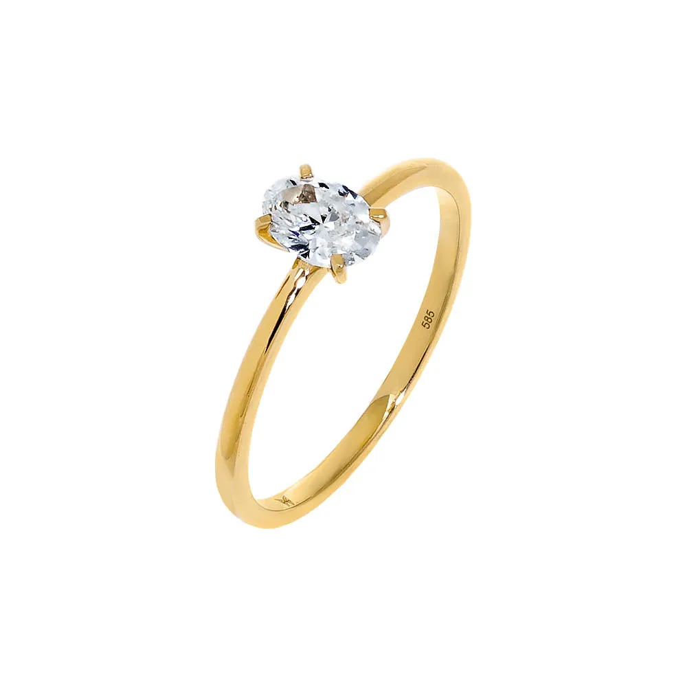 Lab Grown Diamond Oval Engagement Ring 14K sold by Adina Eden's product image thumbnail 3