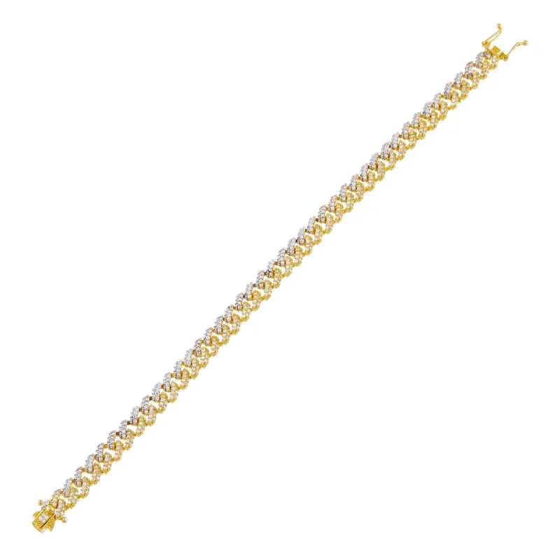Two Tone Pavé Chain Link Bracelet sold by Adina Eden's