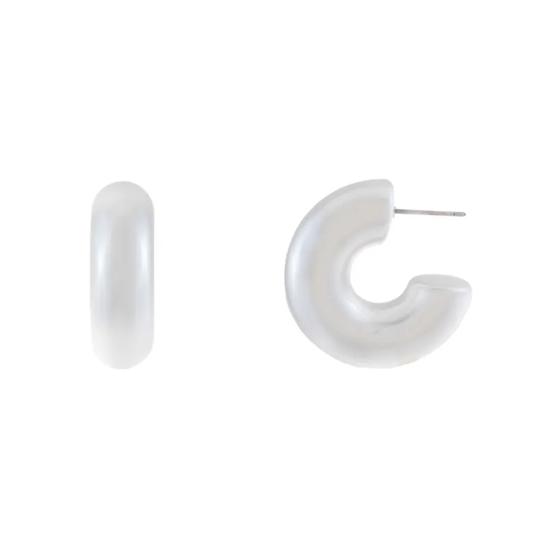 Chunky Pearl Hoop Earring sold by Adina Eden's