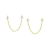 Double Trio Cluster Chain Stud Earring sold by Adina Eden's