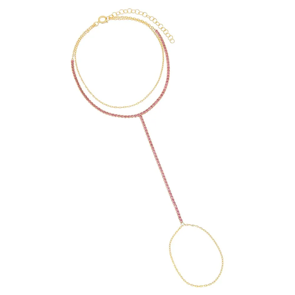 Colored Tennis Hand Chain Bracelet sold by Adina Eden's product image thumbnail 2