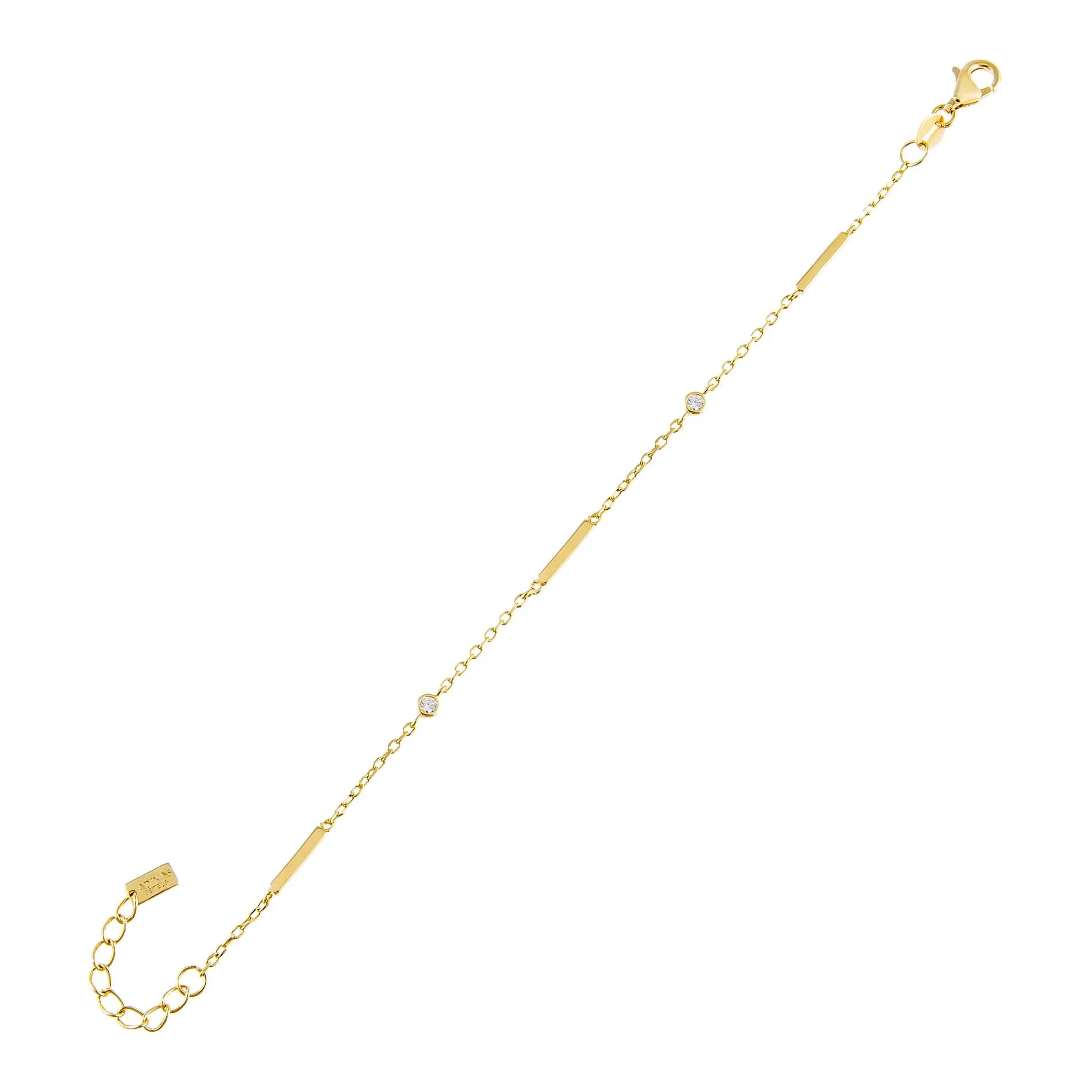 CZ Bezel Bar Bracelet sold by Adina Eden's