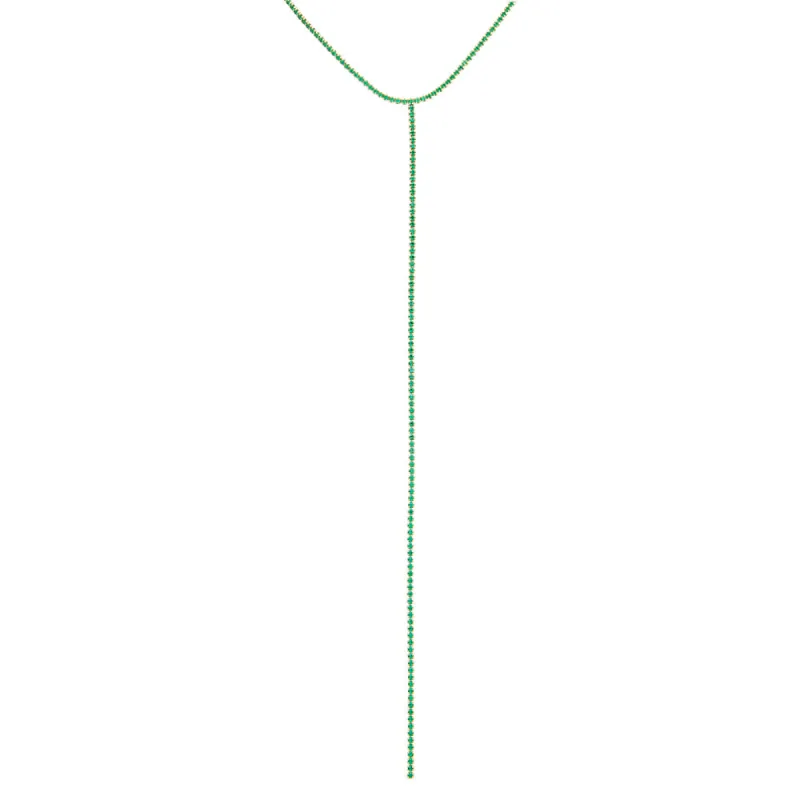Colored Tennis Lariat Necklace sold by Adina Eden's