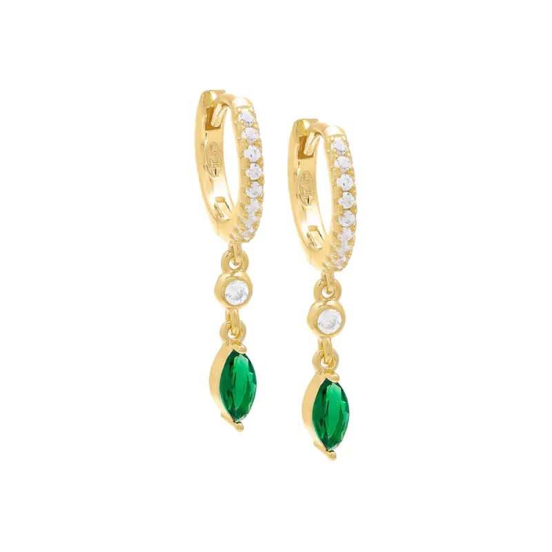 Pavé Marquise Huggie Earring sold by Adina Eden's