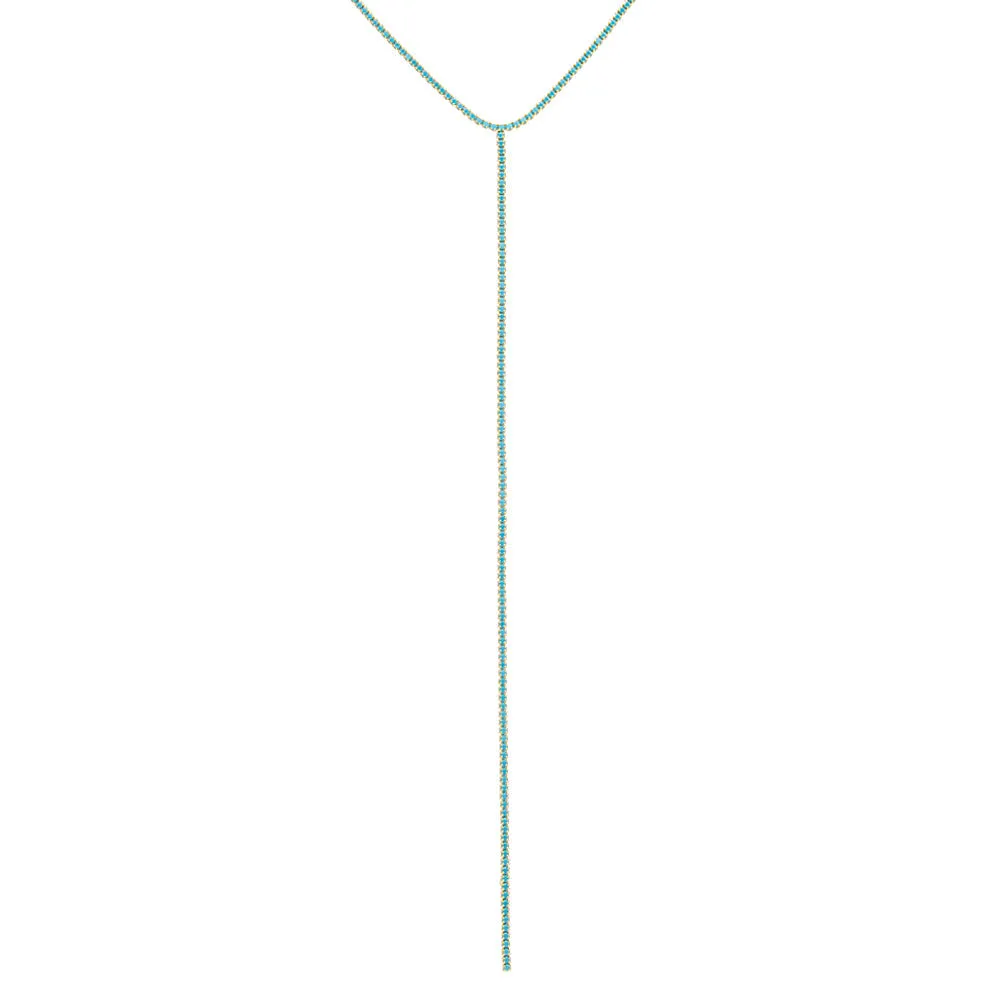 Colored Tennis Lariat Necklace sold by Adina Eden's product image thumbnail 4