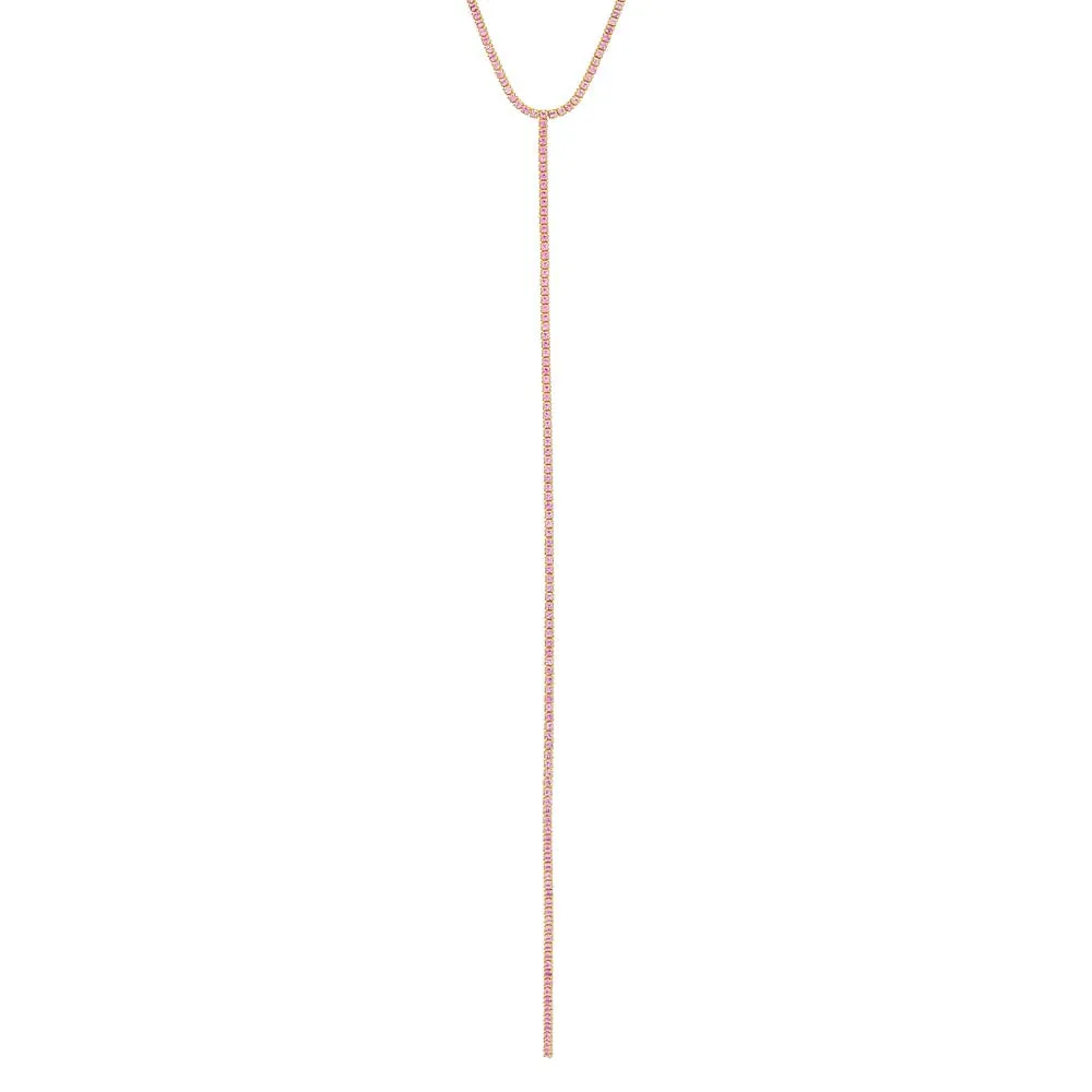 Colored Tennis Lariat Necklace sold by Adina Eden's product image thumbnail 3