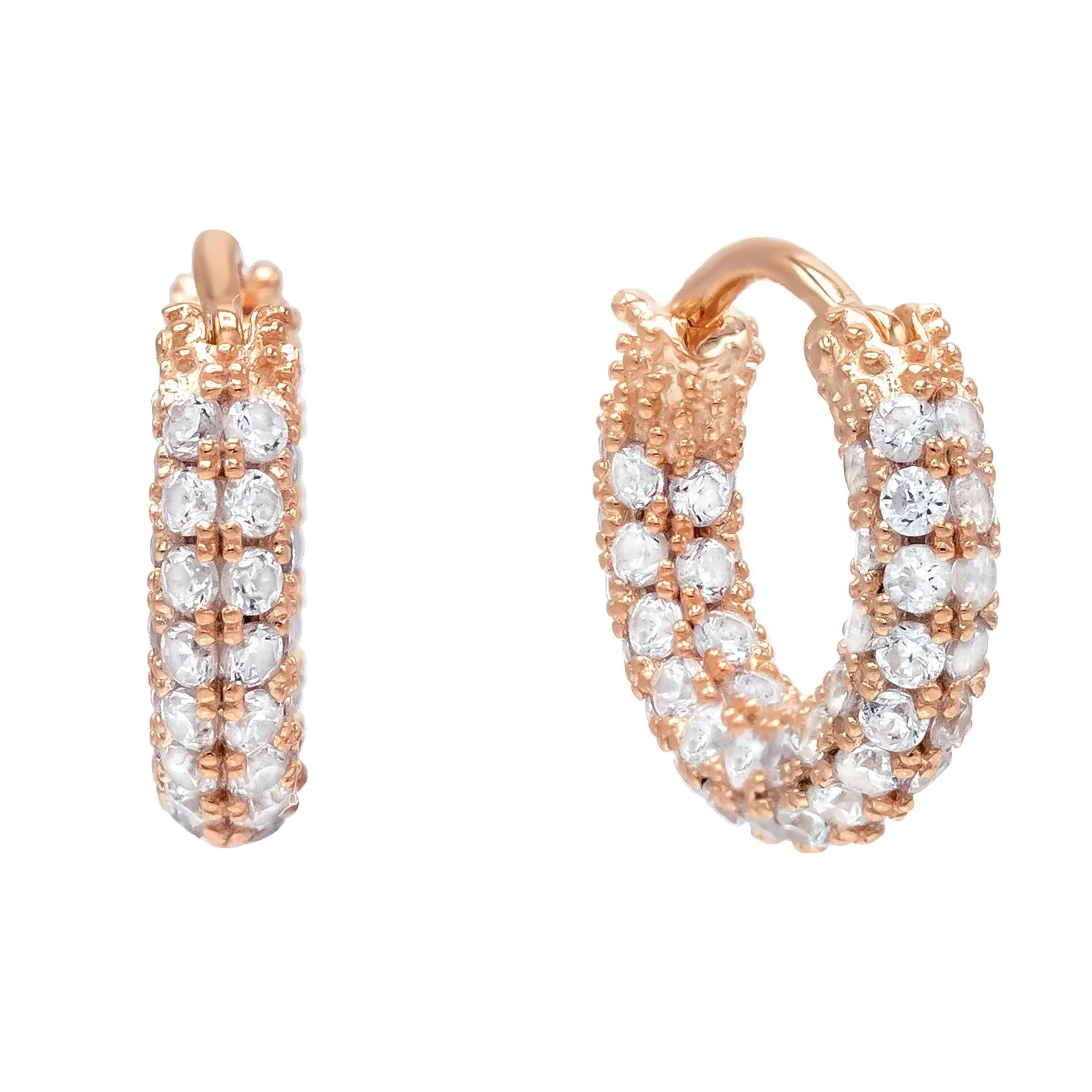 Mini Pavé Hoop Earring sold by Adina Eden's product image thumbnail 4