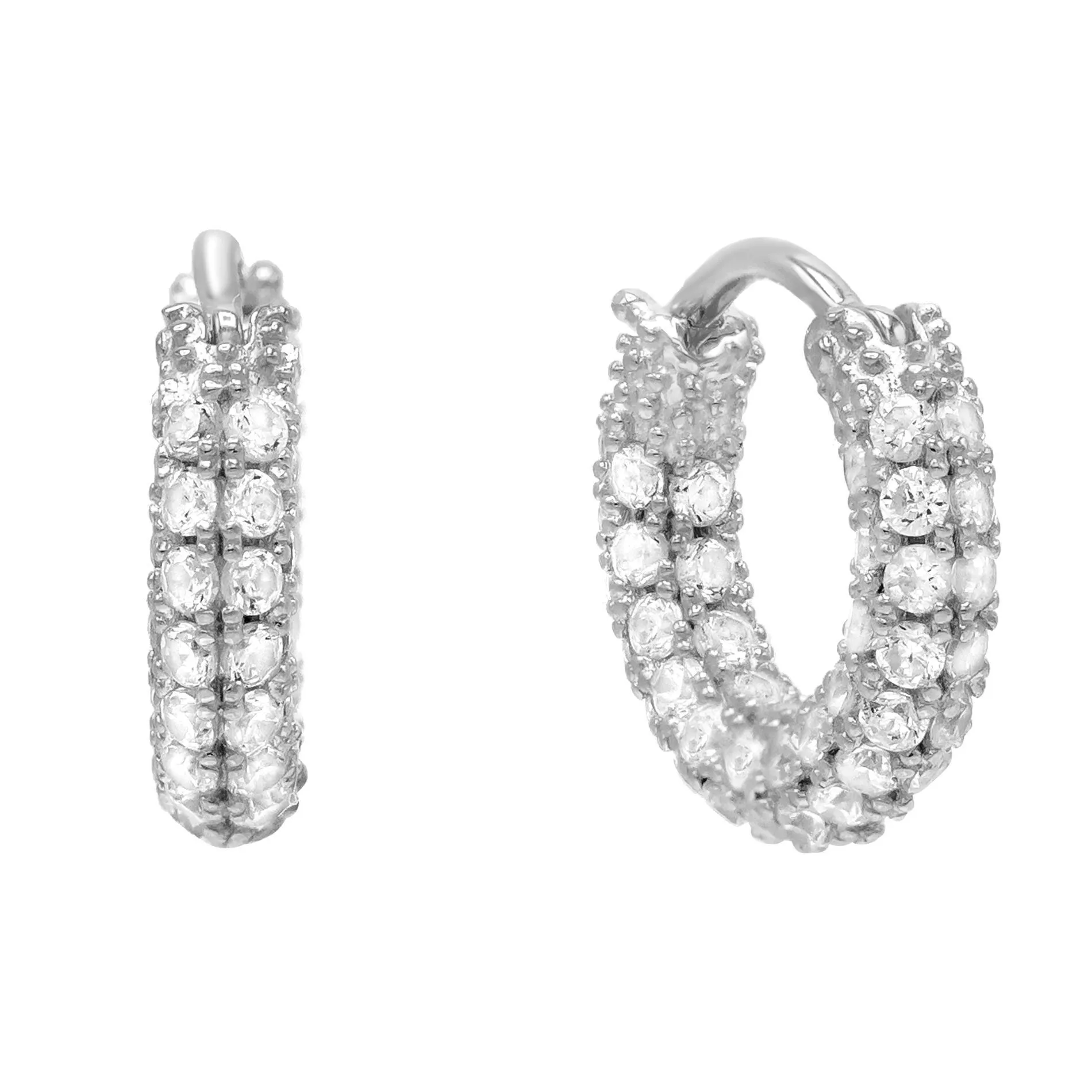 Mini Pavé Hoop Earring sold by Adina Eden's product image thumbnail 3