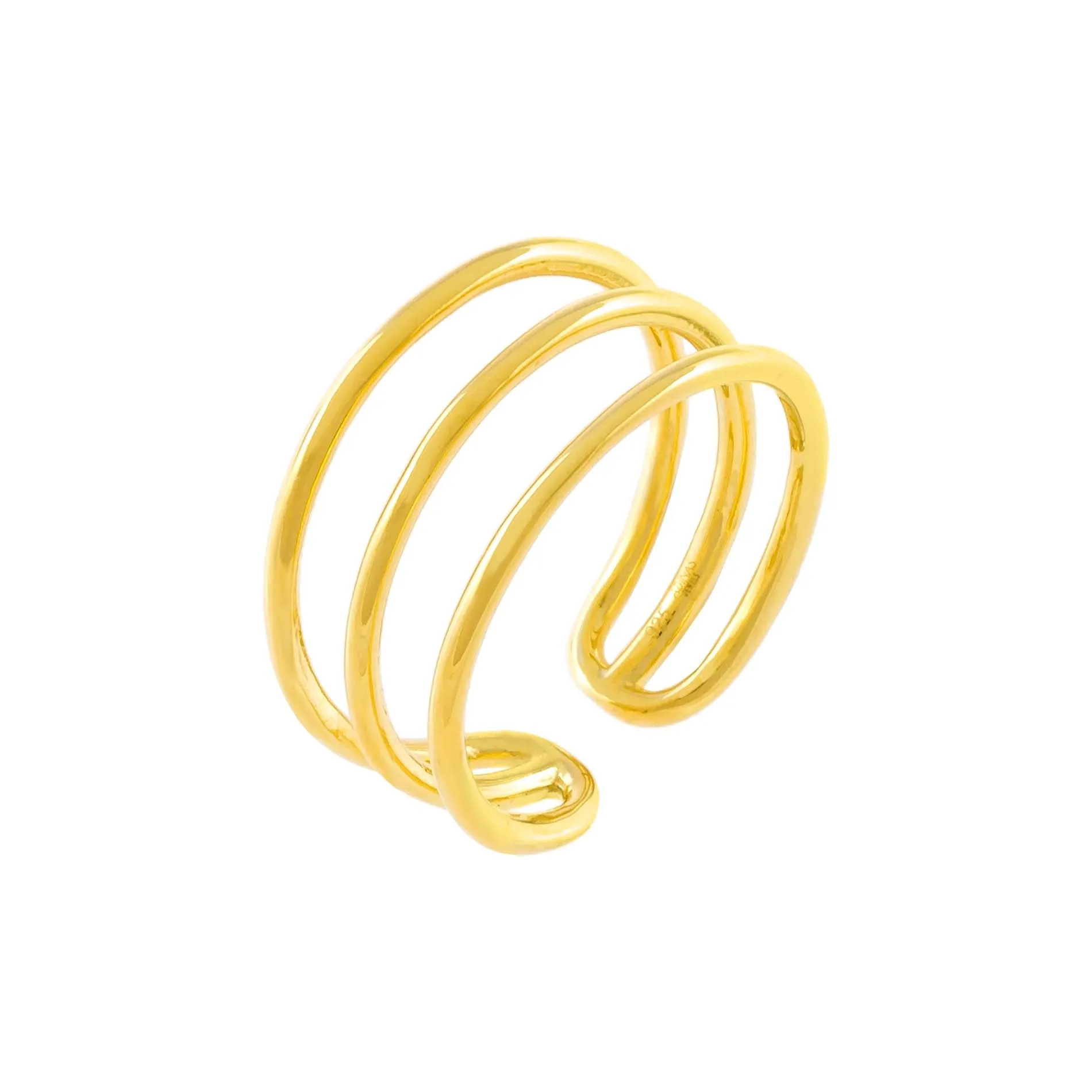 Thin Triple Row Adjustable Ring sold by Adina Eden's