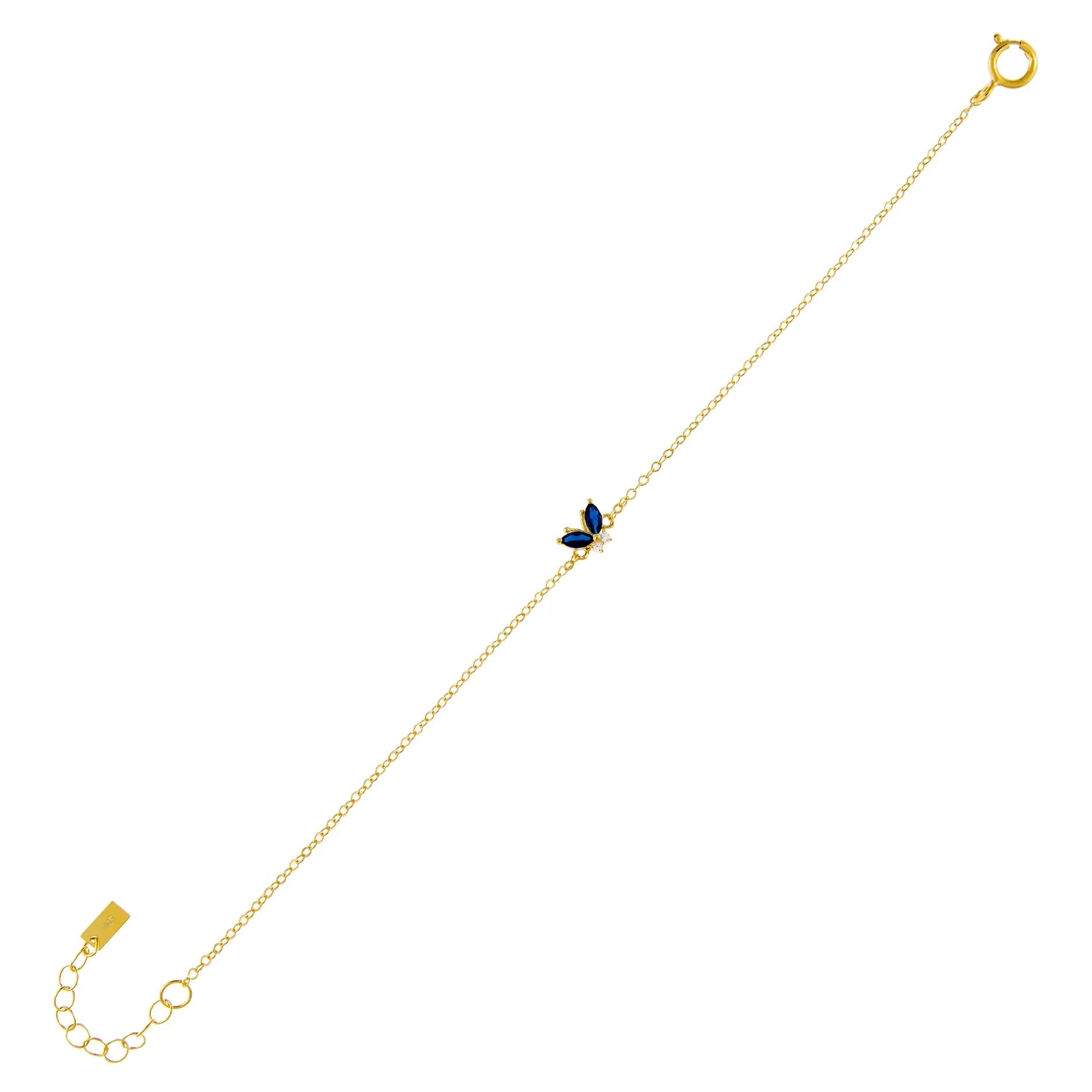 CZ Colored Butterfly Bracelet sold by Adina Eden's product image thumbnail 3