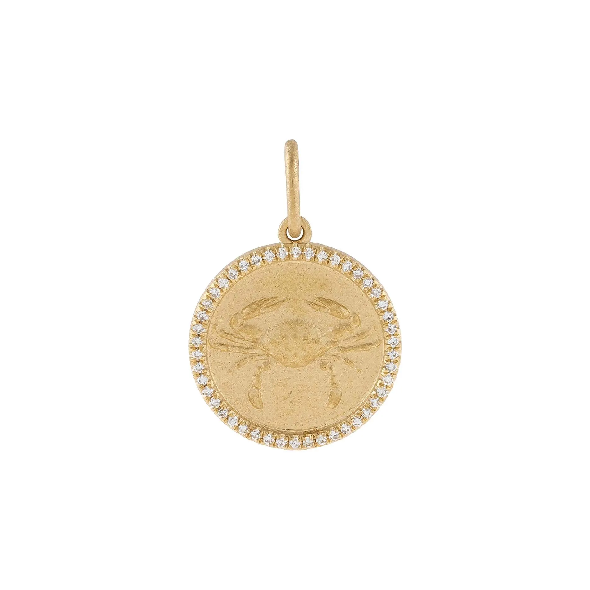 Diamond Zodiac Coin Charm 14K sold by Adina Eden's product image thumbnail 3