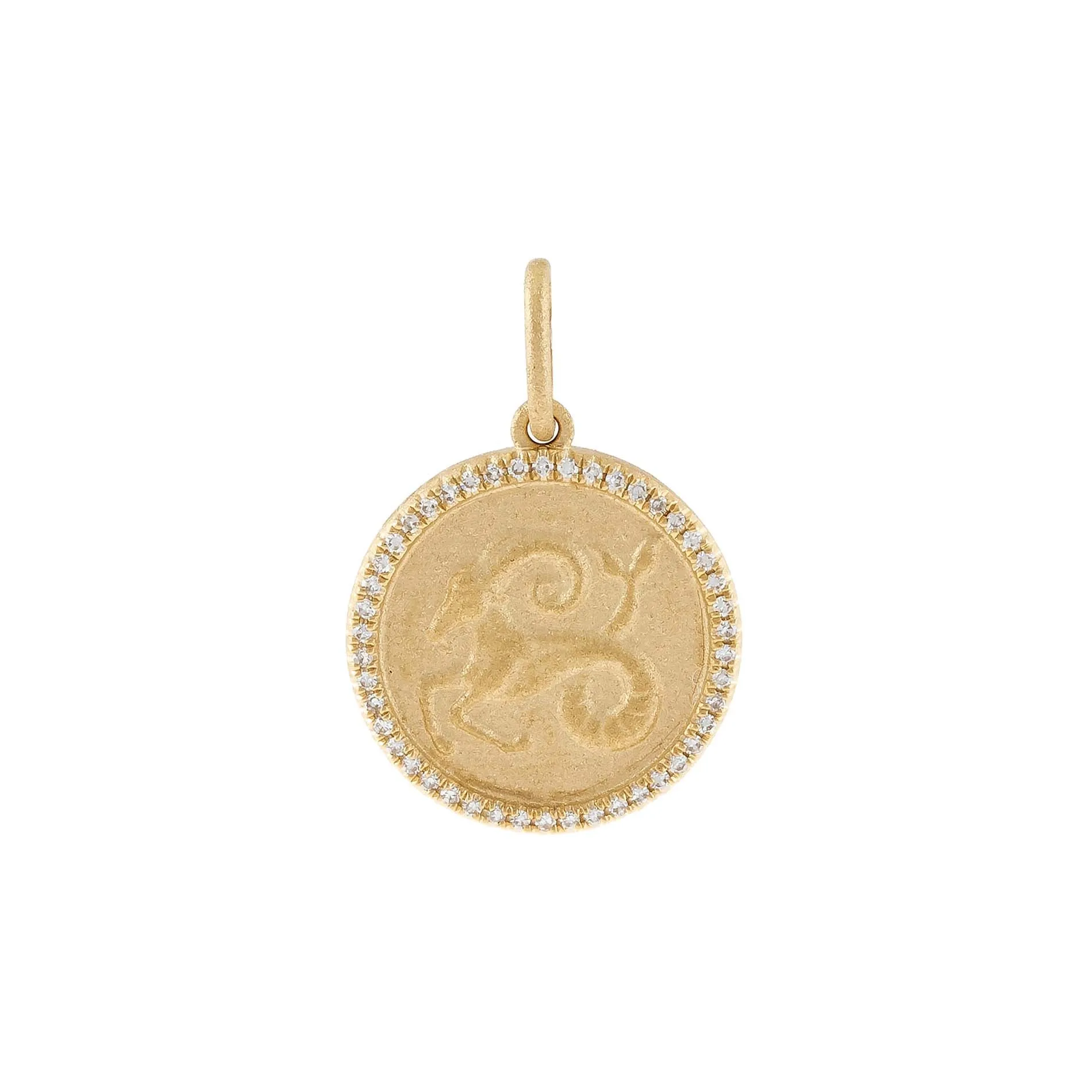 Diamond Zodiac Coin Charm 14K sold by Adina Eden's product image thumbnail 2