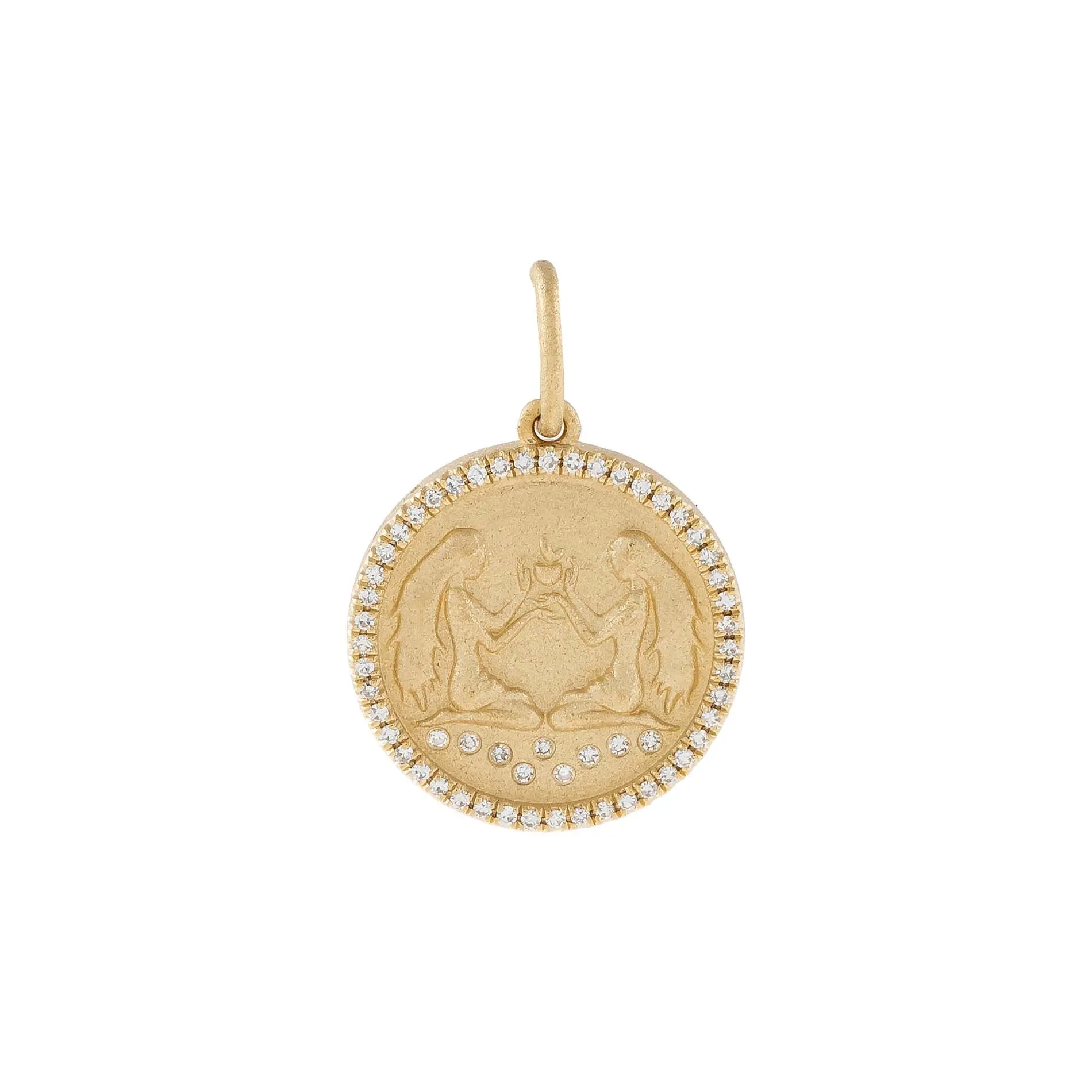 Diamond Zodiac Coin Charm 14K sold by Adina Eden's product image thumbnail 5