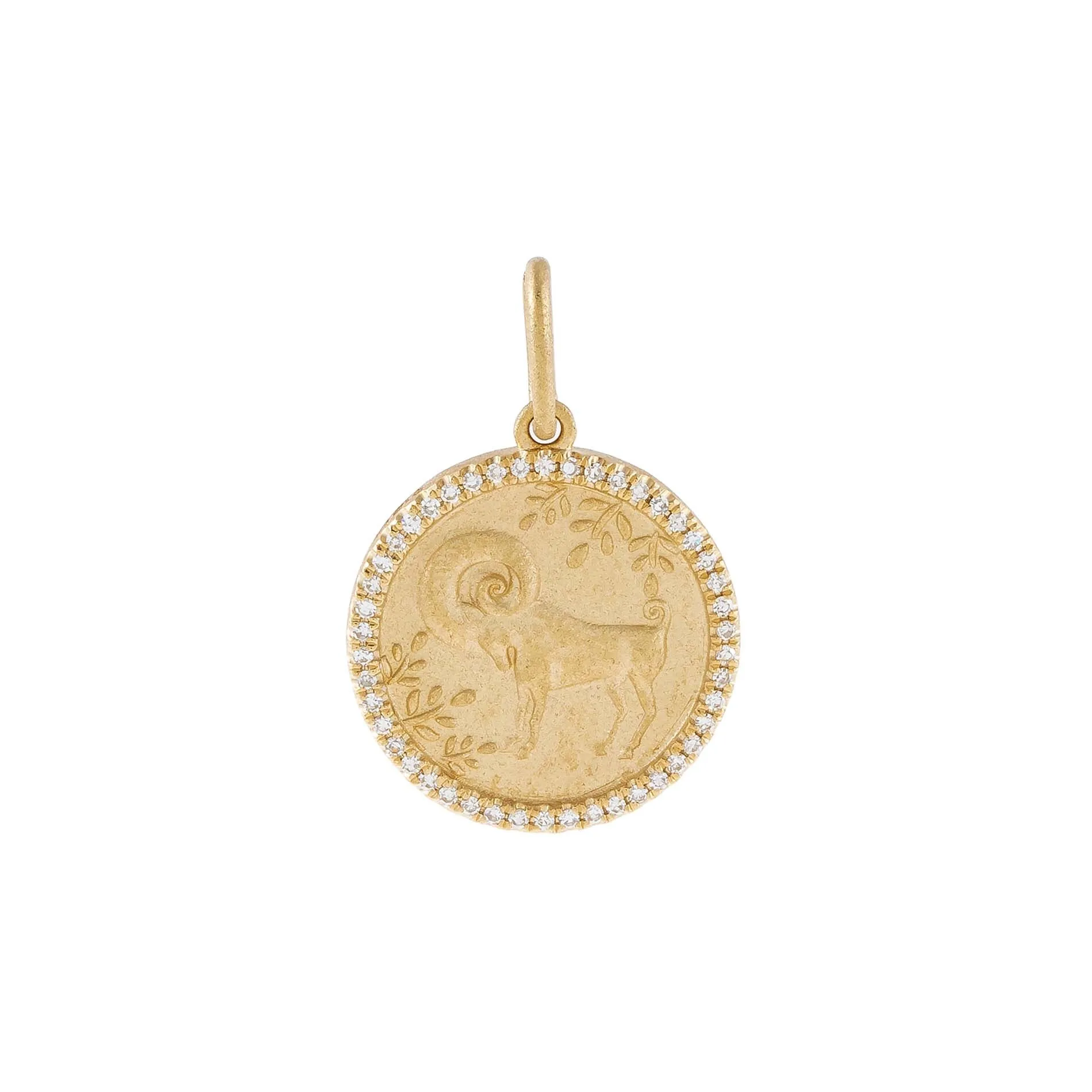 Diamond Zodiac Coin Charm 14K sold by Adina Eden's product image thumbnail 4