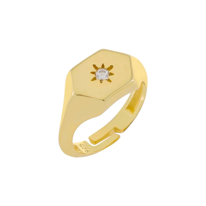 Mini Starburst Signet Ring sold by Adina Eden's