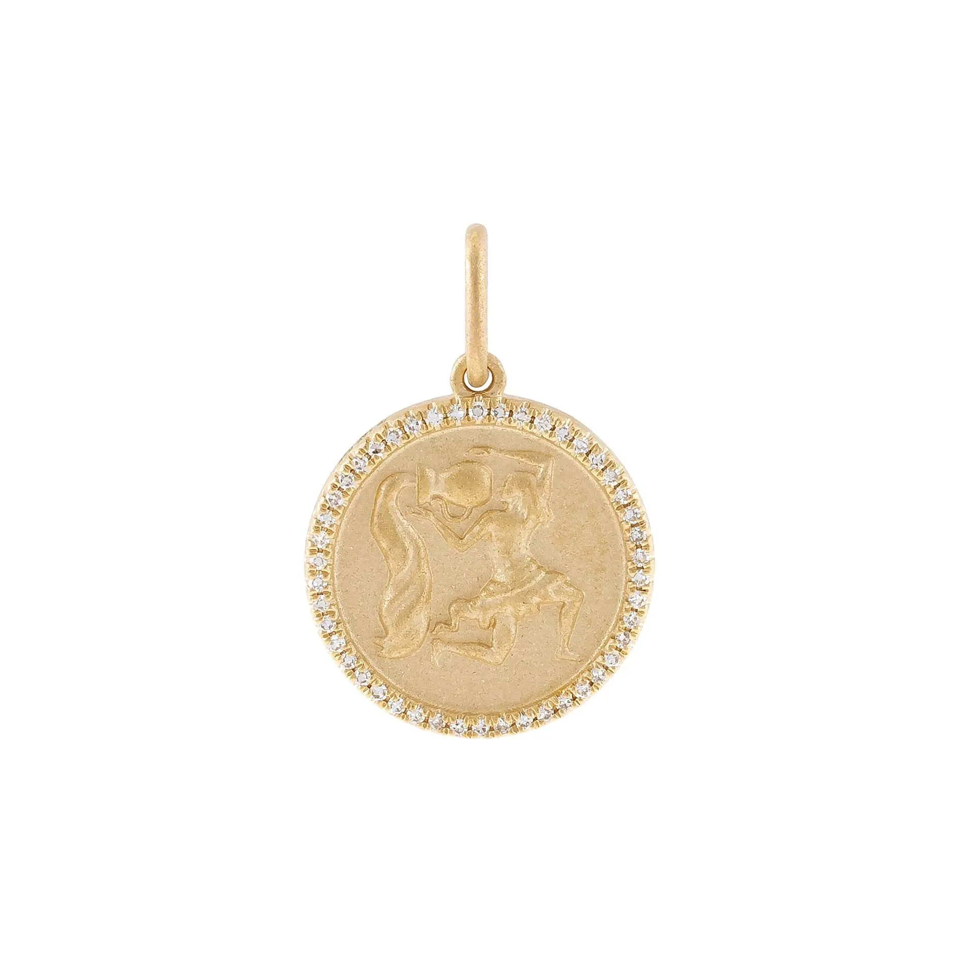 Diamond Zodiac Coin Charm 14K sold by Adina Eden's