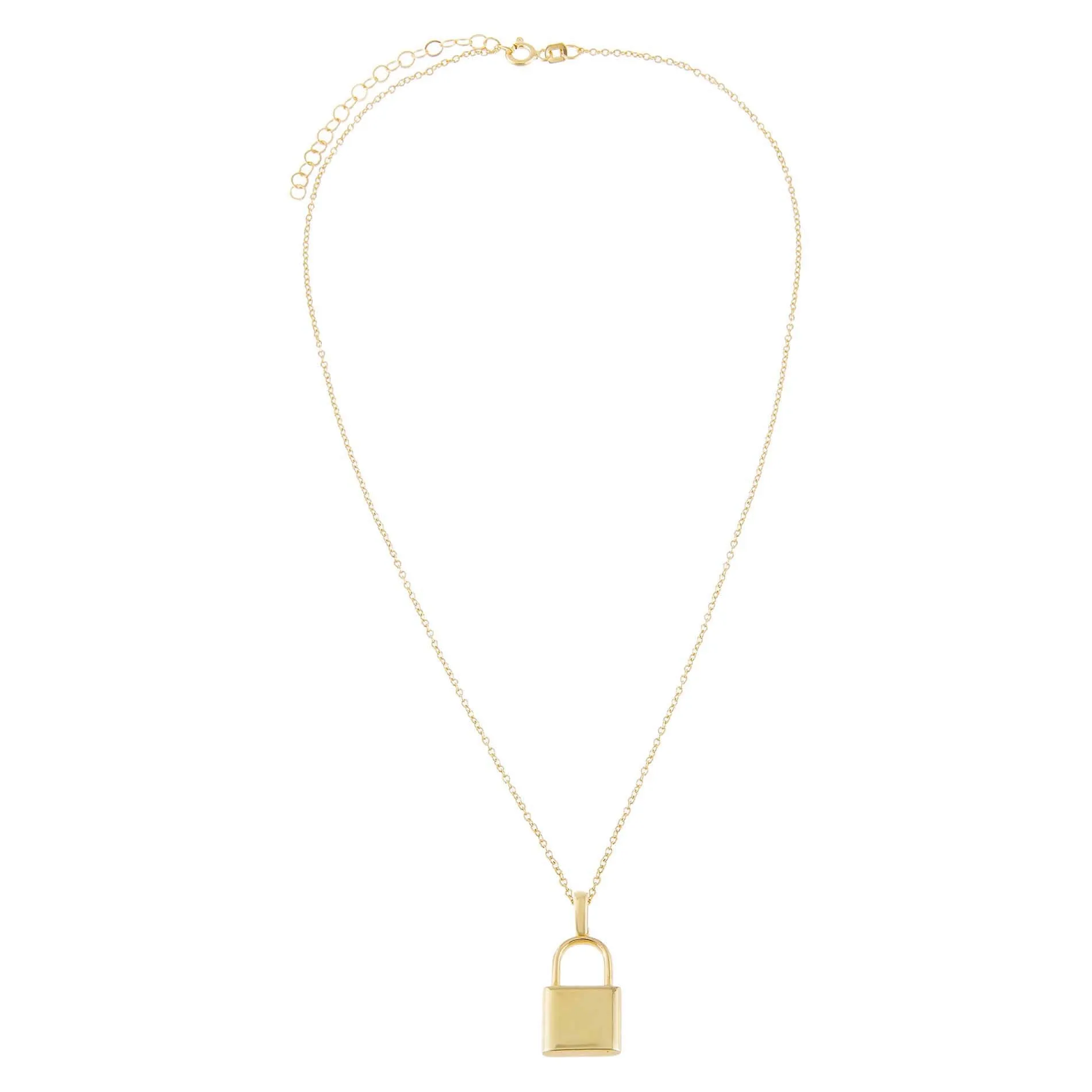 Engravable Lock Pendant Necklace sold by Adina Eden's product image thumbnail 2
