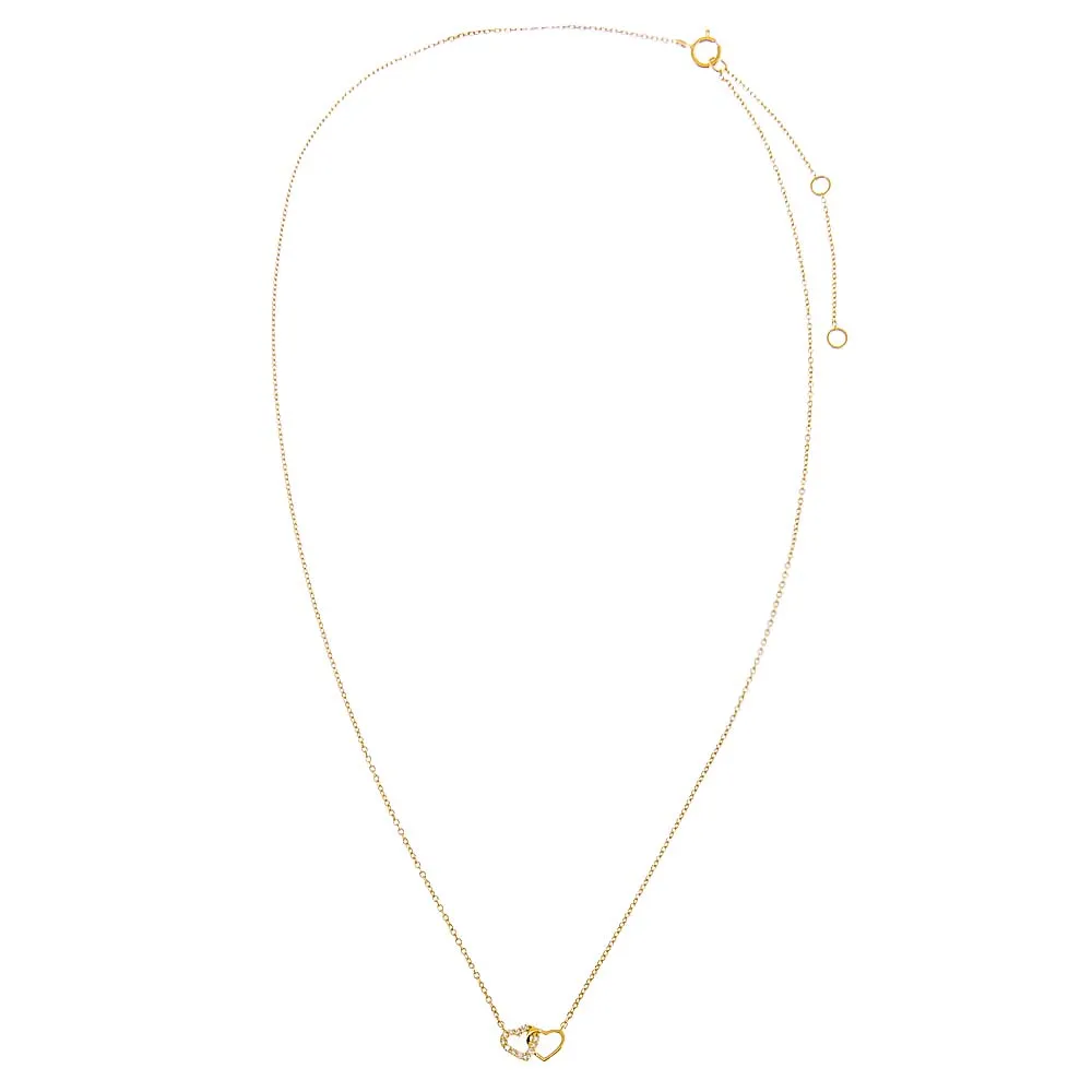 Diamond Solid/Pave Intertwined Heart Necklace 14K sold by Adina Eden's product image thumbnail 3