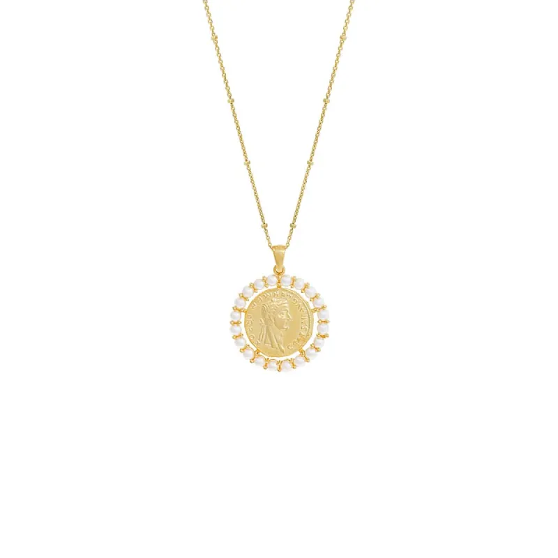 Pearl Coin Necklace sold by Adina Eden's