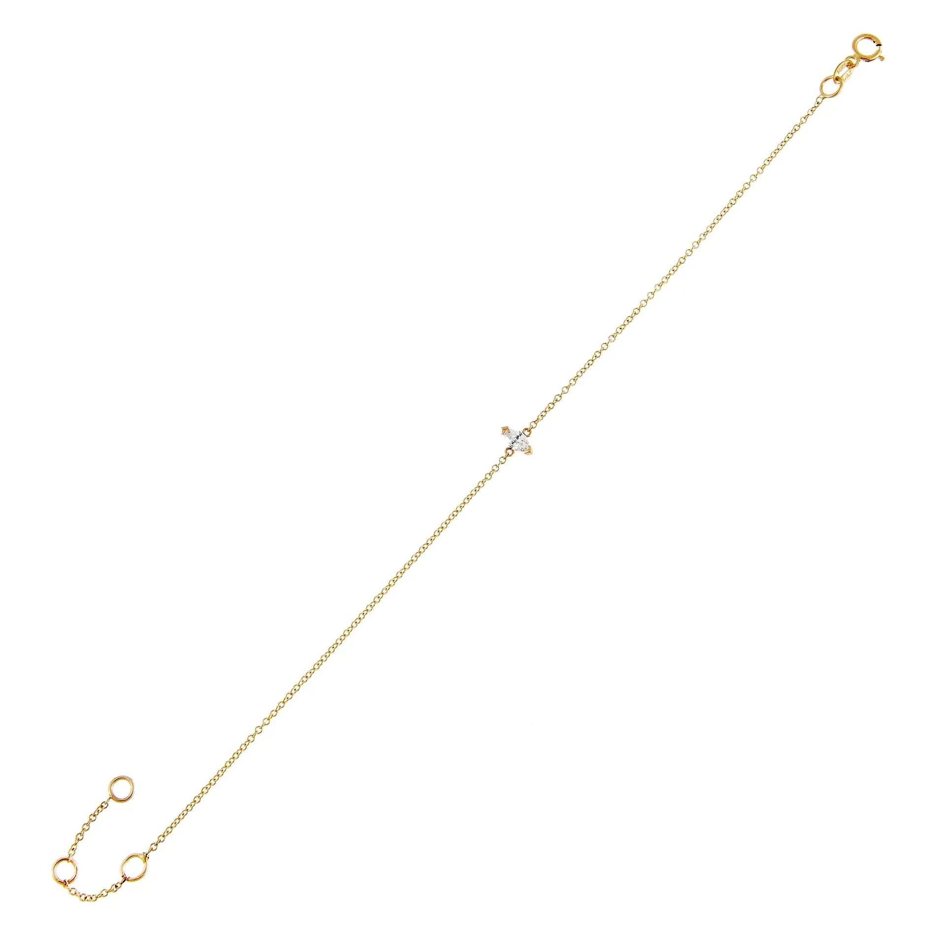 Diamond Tiny Marquise Bracelet 14K sold by Adina Eden's