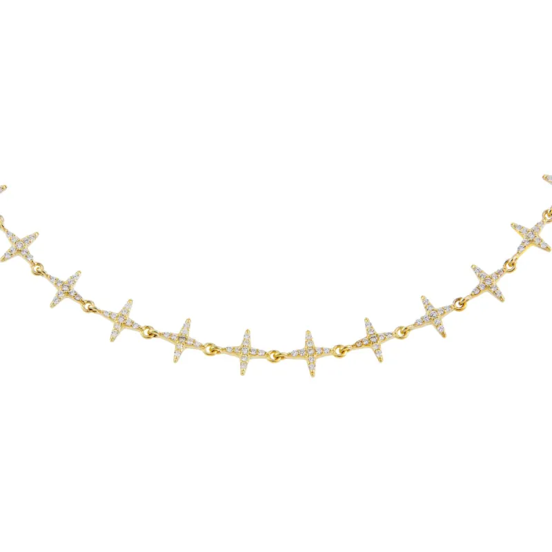 CZ Diamond Shape Choker sold by Adina Eden's