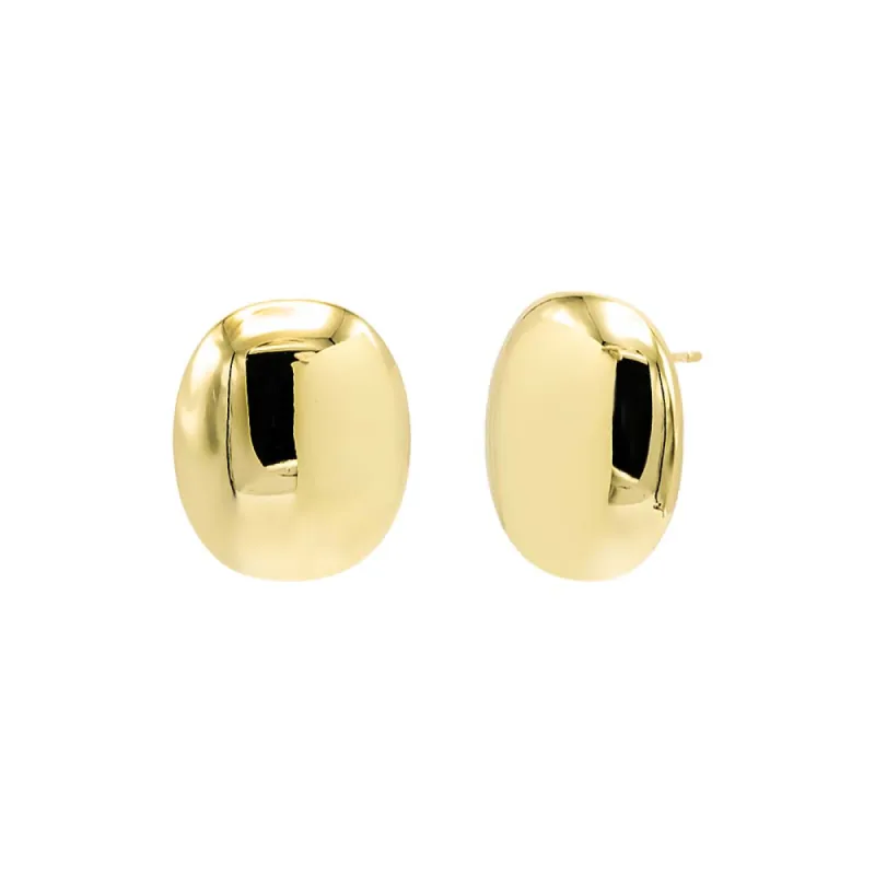 Solid Oval Pebble Stud Earring sold by Adina Eden's