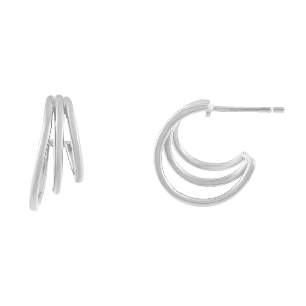Thin Solid Triple Hoop Earring sold by Adina Eden's product image thumbnail 2