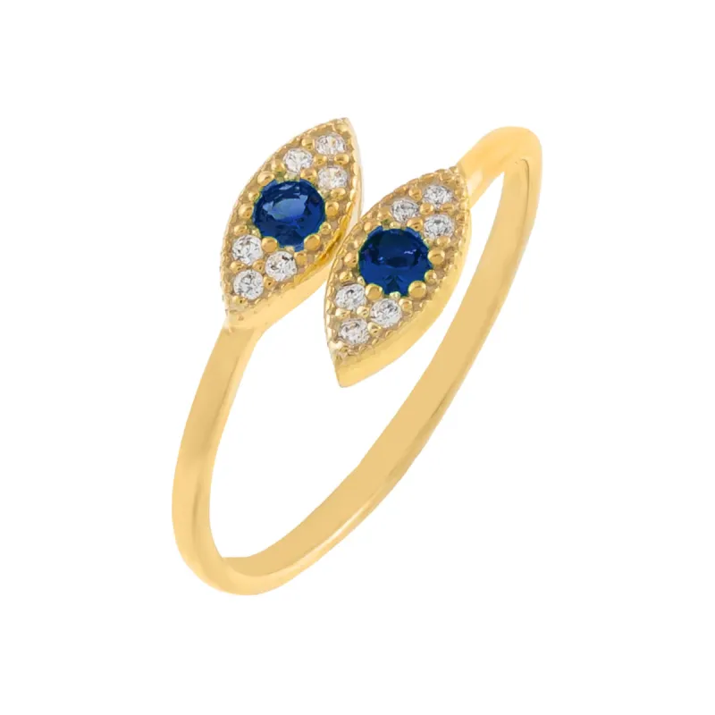 CZ Evil Eye Wrap Ring sold by Adina Eden's