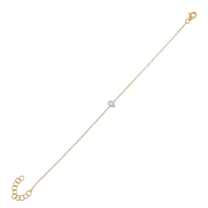 Diamond Illusion Teardrop Bracelet 14K sold by Adina Eden's