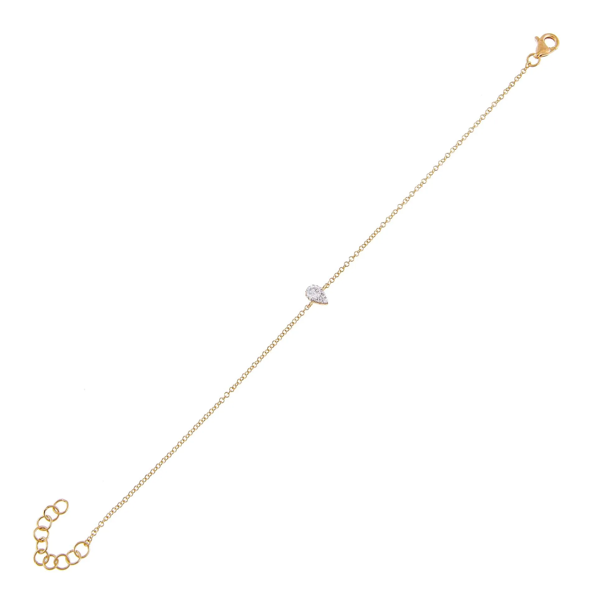 Diamond Illusion Teardrop Bracelet 14K sold by Adina Eden's