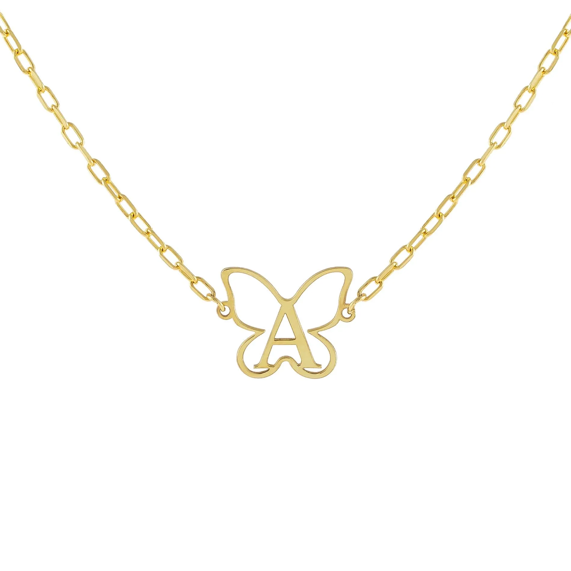 Open Butterfly Initial Necklace sold by Adina Eden's