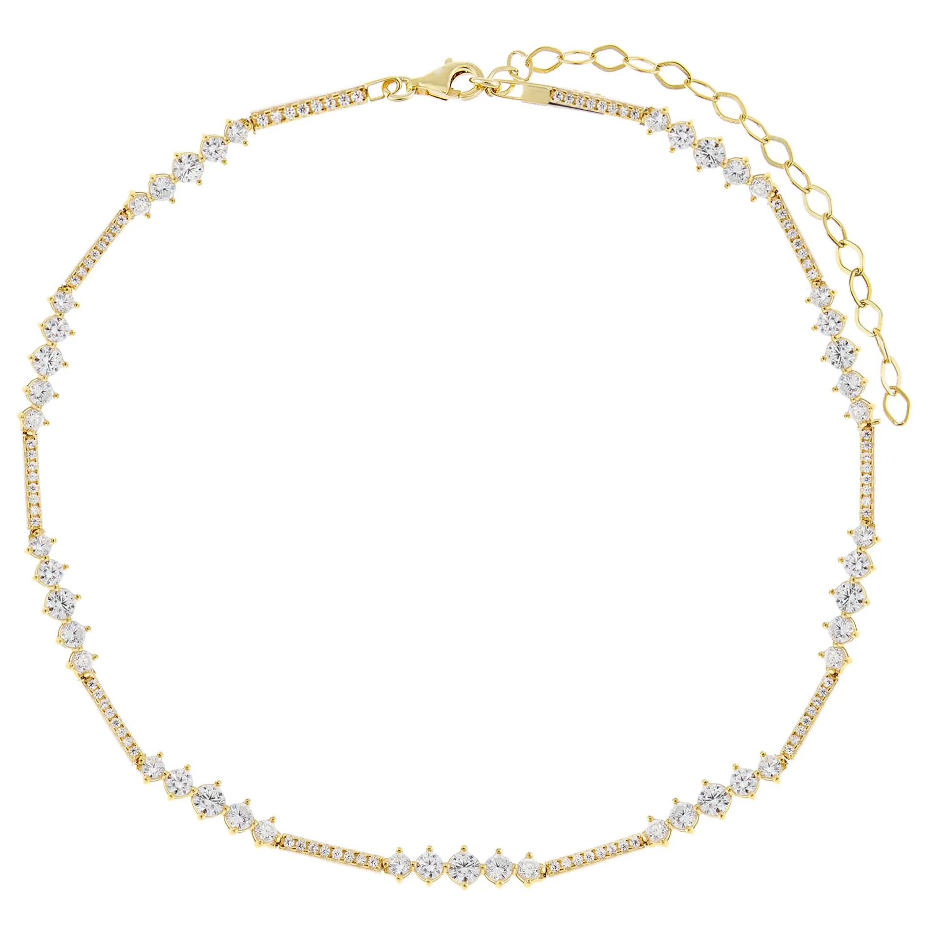 CZ Round X Bar Choker sold by Adina Eden's product image thumbnail 3