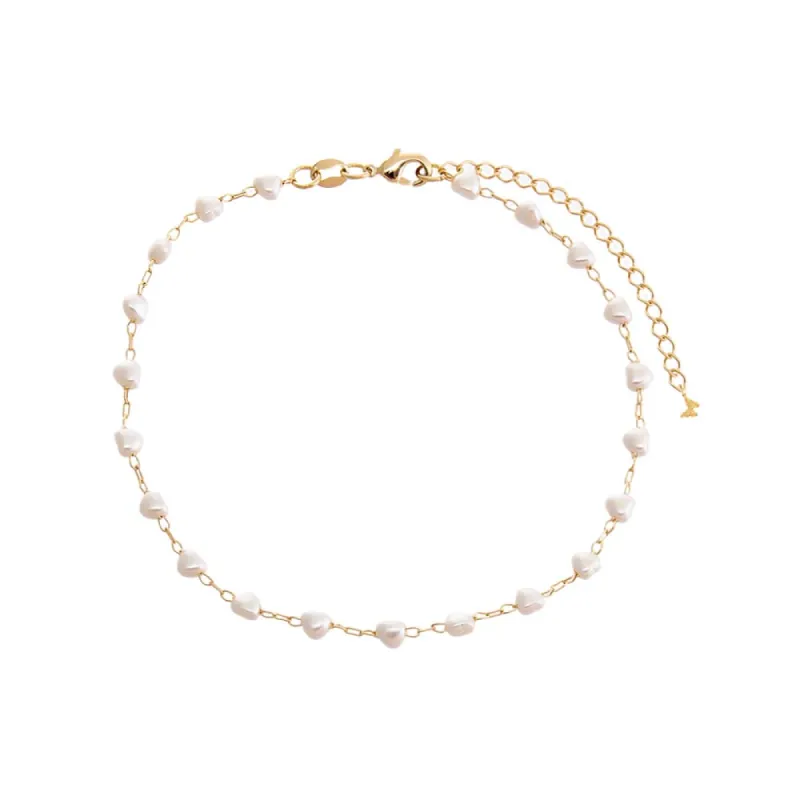 Multi Pearl Beaded Chain Anklet sold by Adina Eden's