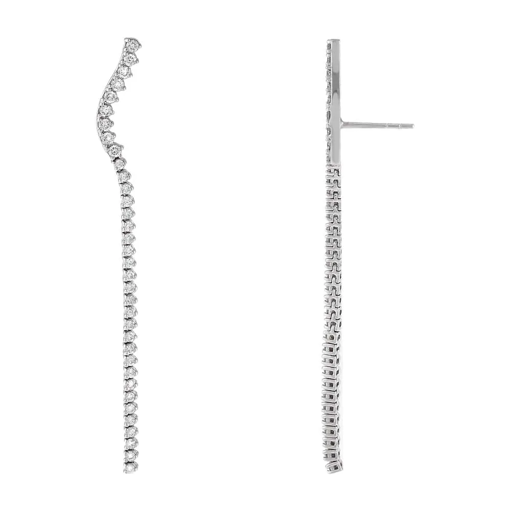 Diamond Tennis Drop Earring 14K sold by Adina Eden's