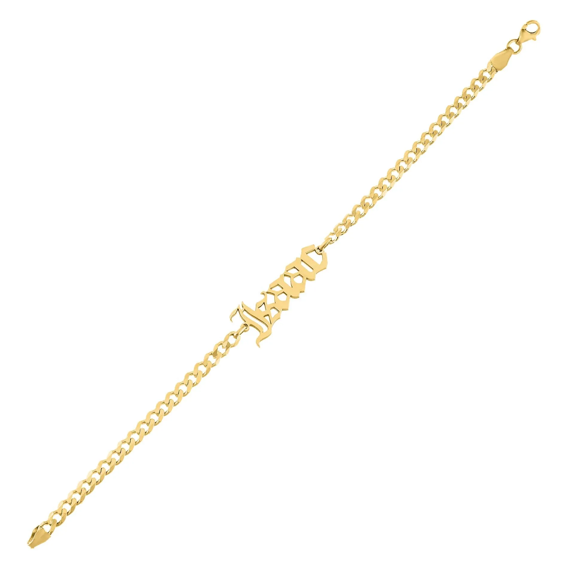 Men's Gothic Nameplate Bracelet sold by Adina Eden's