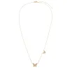 Diamond Dainty Double Butterfly Necklace 14K sold by Adina Eden's