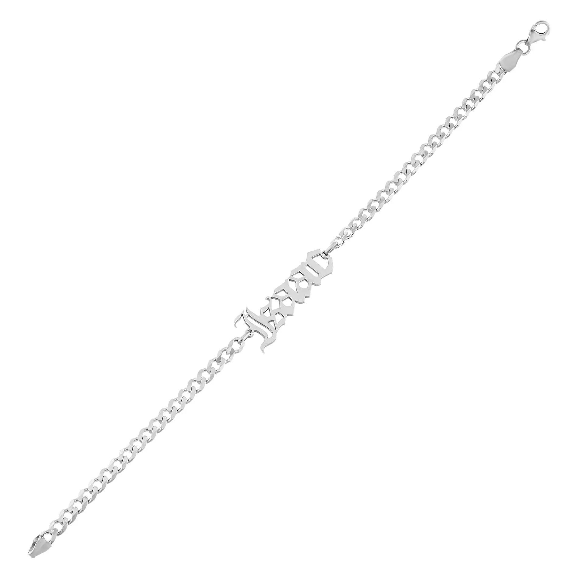 Men's Gothic Nameplate Bracelet sold by Adina Eden's product image thumbnail 2