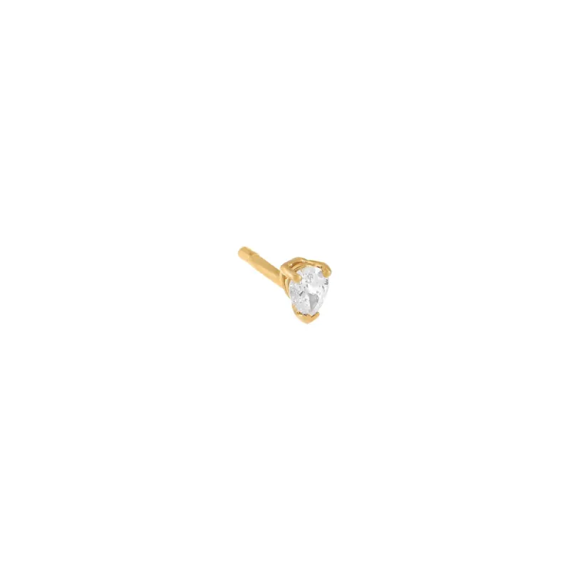 Diamond Mini Teardrop Stud Earring 14K sold by Adina Eden's