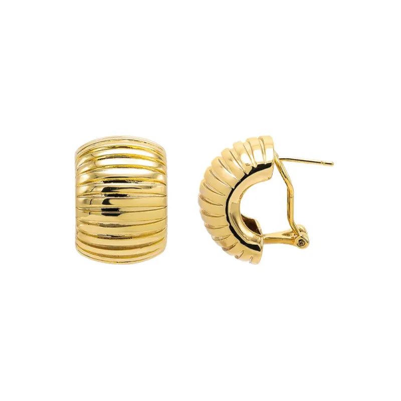 Solid Ridged On The Ear Stud Earring sold by Adina Eden's
