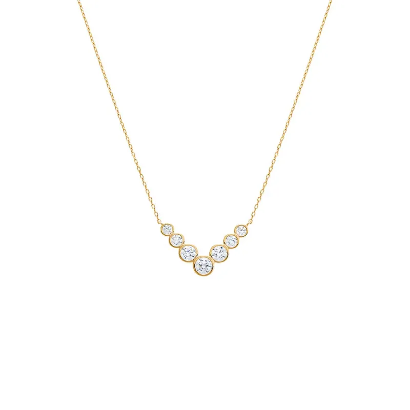 CZ Bezel V Shape Pendant Necklace sold by Adina Eden's