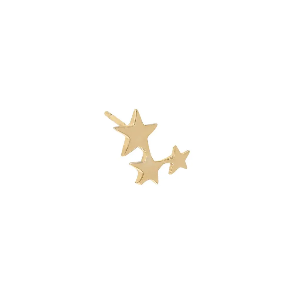Triple Star Stud Earring 14K sold by Adina Eden's product image thumbnail 3