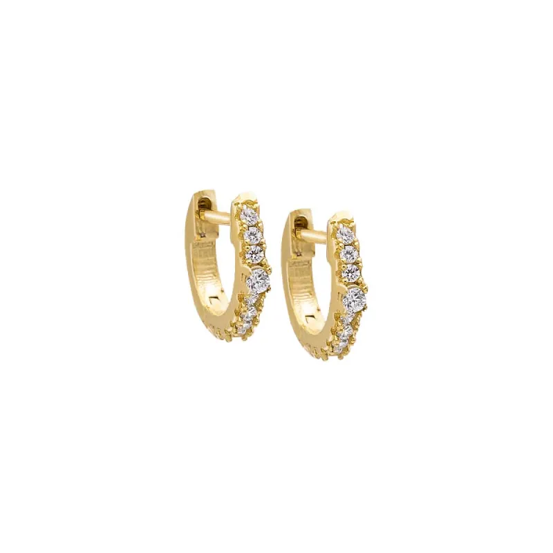 Mini CZ Huggie Earring 14K sold by Adina Eden's