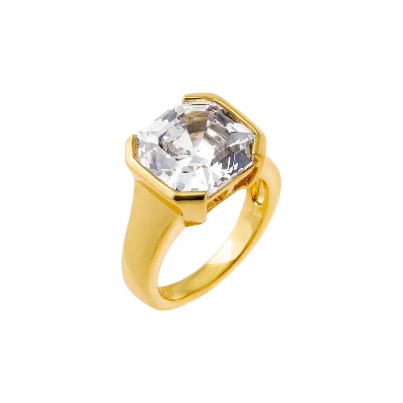 CZ Square Signet Pinky Ring sold by Adina Eden's