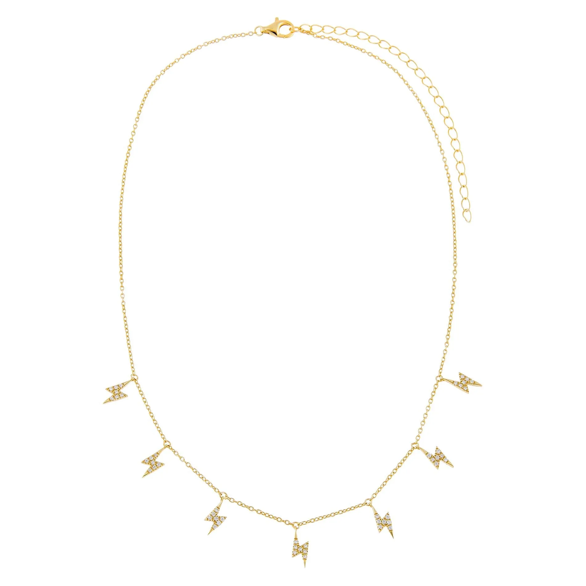 CZ Multi Lightning Bolt Necklace sold by Adina Eden's product image thumbnail 2