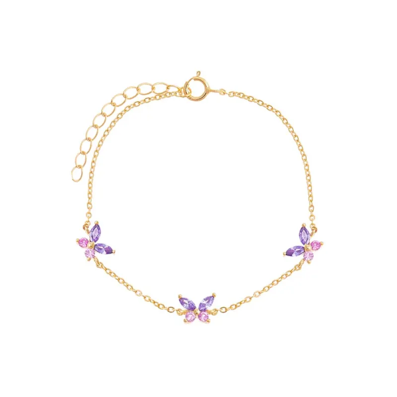 Pastel Crystal Butterfly Bracelet sold by Adina Eden's