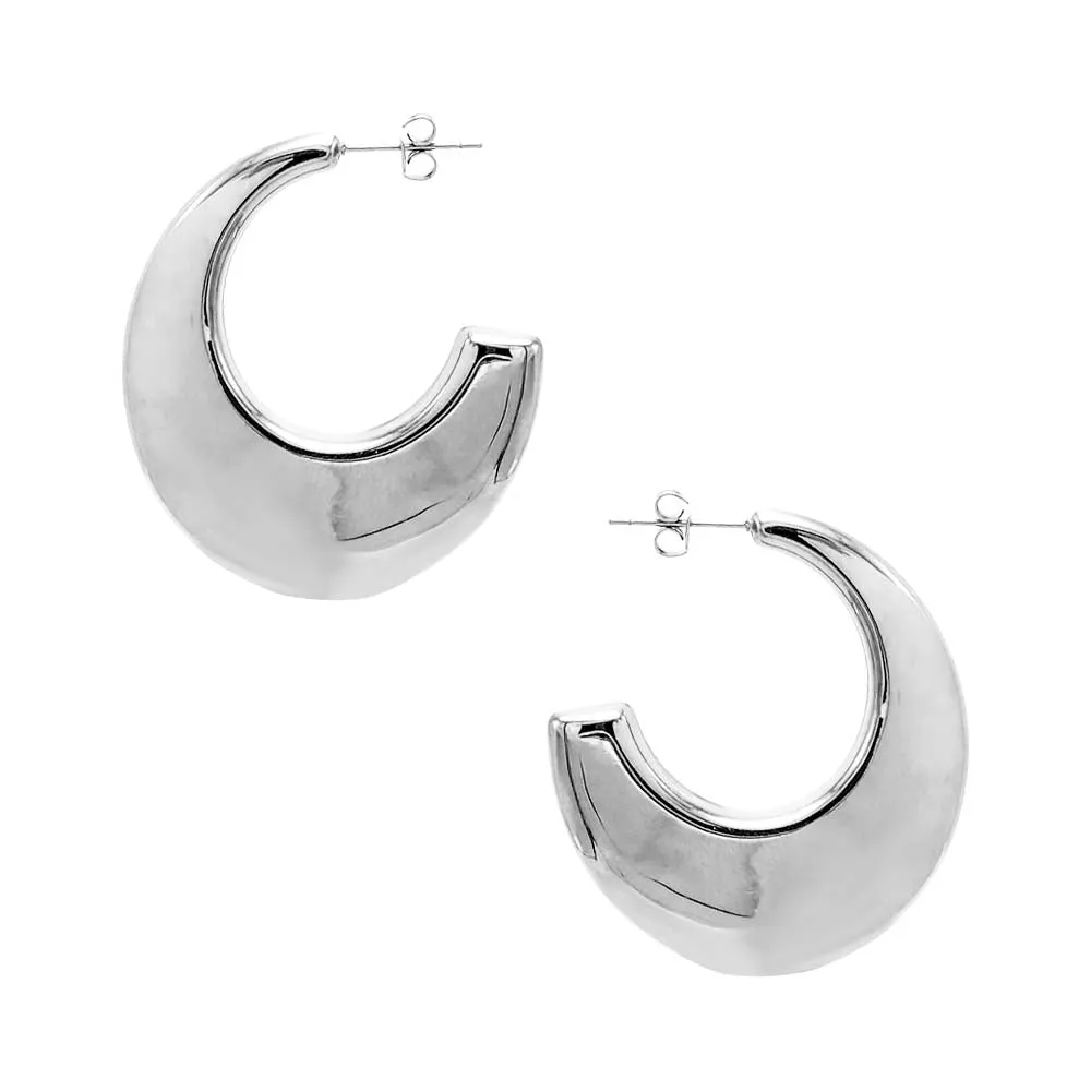 Solid Wide Flat Hoop Earring sold by Adina Eden's product image thumbnail 3